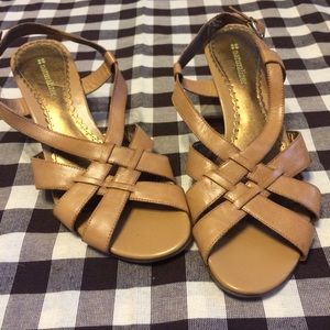 Naturalized wedge sling back sandles tan